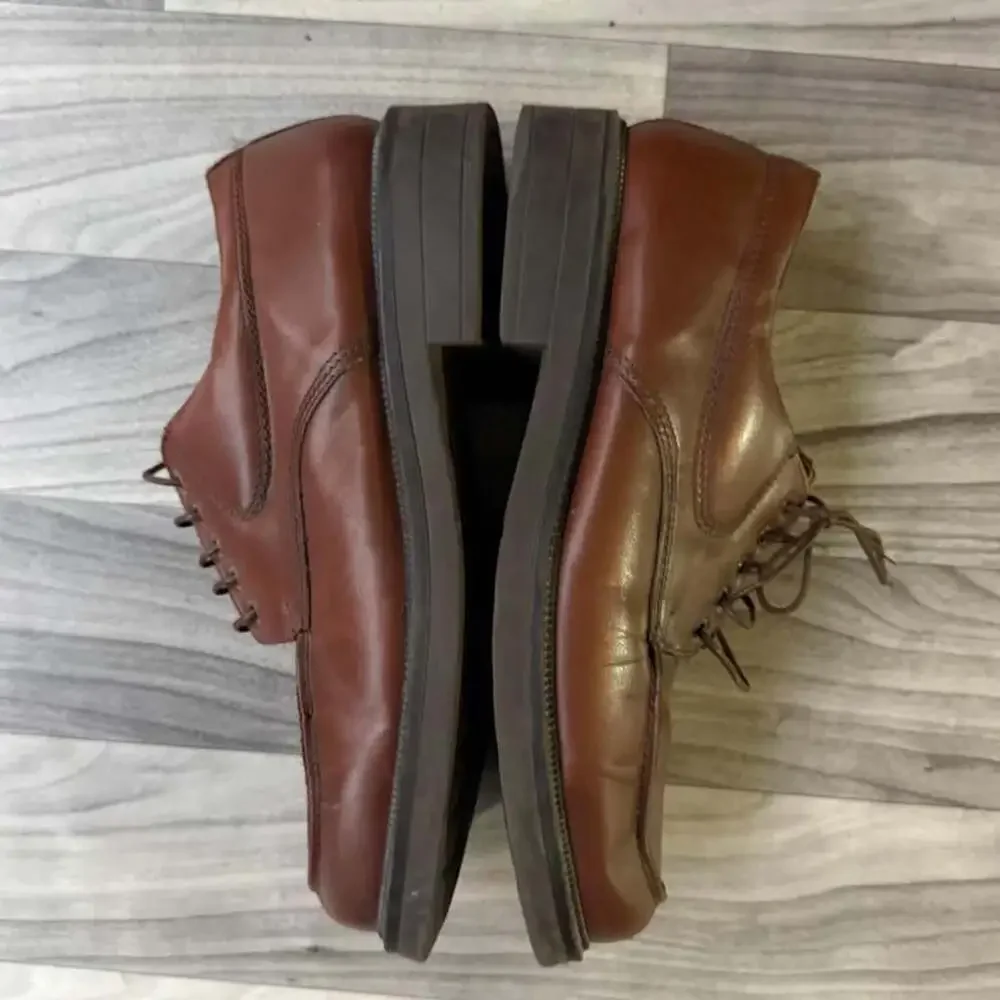 Vintage Y2K Brown Chunky Leather Oxford Dress Shoes Size 11.5